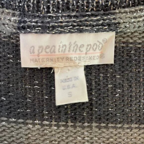 A Pea in the Pod Maternity Tunic Sweater Metallic Gray Stripe Long Sleeve Size S - Picture 9 of 11